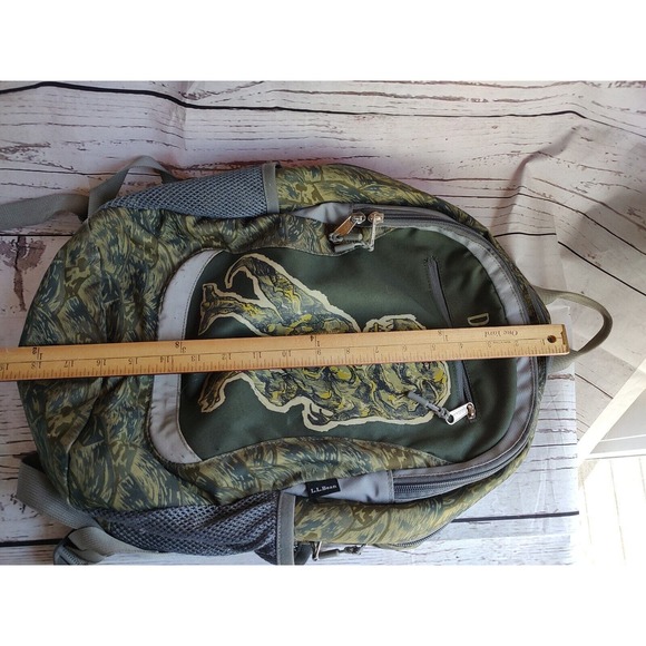 L.L. Bean T-rex Kids School Backpack Green Water Bottle Pockets - Picture 11 of 13